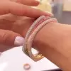 14ctw Multicolor Sapphrie Paved Square Bangle