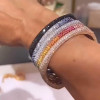 14ctw Multicolor Sapphrie Paved Square Bangle