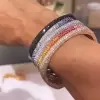 14ctw Multicolor Sapphrie Paved Square Bangle