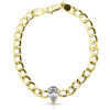 4ct Multi-cut White Sapphire Cuban Chain Stackable Bracelet