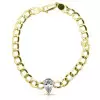 4ct Multi-cut White Sapphire Cuban Chain Stackable Bracelet
