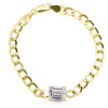 4ct Multi-cut White Sapphire Cuban Chain Stackable Bracelet
