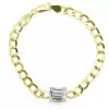4ct Multi-cut White Sapphire Cuban Chain Stackable Bracelet