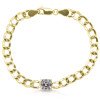 4ct Multi-cut White Sapphire Cuban Chain Stackable Bracelet