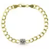 4ct Multi-cut White Sapphire Cuban Chain Stackable Bracelet