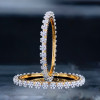26ctw Cluster Daisy Filigree Two Tone Bangle