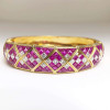 15ctw Princess Cut Fuchsia Pink Sapphrie Vintage Bangle