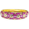15ctw Princess Cut Fuchsia Pink Sapphrie Vintage Bangle
