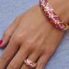 15ctw Princess Cut Fuchsia Pink Sapphrie Vintage Bangle