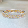 5ctw Intertwined Infinity Three Tone Statement Bangle