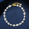 6ctw Multi-cut Georgian-set Two Tone Bracelet