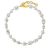 6ctw Multi-cut Georgian-set Two Tone Bracelet