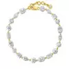 6ctw Multi-cut Georgian-set Two Tone Bracelet