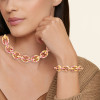 16ctw Flush Set Ruby Bold Link Chain Necklace