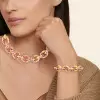 16ctw Flush Set Ruby Bold Link Chain Necklace