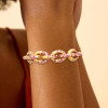 12ctw Flush Set Ruby/Blue Sapphire Link Bracelet