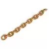 16ctw Flush Set Ruby Bold Link Chain Necklace