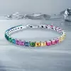 16ctw Asscher Cut Side-Paved Rainbow Bracelet