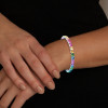 16ctw Asscher Cut Side-Paved Rainbow Bracelet