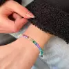 16ctw Asscher Cut Side-Paved Rainbow Bracelet