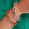12ctw Multicolor Sapphire Paved Stackable Link Bracelet