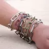 12ctw Multicolor Sapphire Paved Stackable Link Bracelet