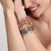12ctw Multicolor Sapphire Paved Stackable Link Bracelet