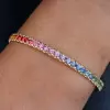 5ctw Round Cut Rainbow Sapphire Cuff Bangle