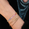 5ctw Round Cut Rainbow Sapphire Cuff Bangle