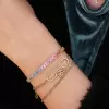 5ctw Round Cut Rainbow Sapphire Cuff Bangle