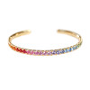 5ctw Round Cut Rainbow Sapphire Cuff Bangle