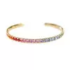 5ctw Round Cut Rainbow Sapphire Cuff Bangle