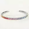 5ctw Round Cut Rainbow Sapphire Cuff Bangle