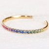 5ctw Round Cut Rainbow Sapphire Cuff Bangle