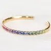 5ctw Round Cut Rainbow Sapphire Cuff Bangle