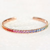 5ctw Round Cut Rainbow Sapphire Cuff Bangle