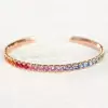 5ctw Round Cut Rainbow Sapphire Cuff Bangle