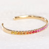 5ctw Round Cut Rainbow Sapphire Cuff Bangle