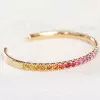 5ctw Round Cut Rainbow Sapphire Cuff Bangle