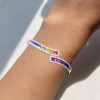 8ctw Baguette Cut Rainbow Sapphire Bypass Bangle
