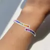 8ctw Baguette Cut Rainbow Sapphire Bypass Bangle