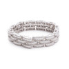 12ctw Baguette Cut White Sapphrie Link Statement Bracelet