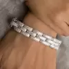 12ctw Baguette Cut White Sapphrie Link Statement Bracelet