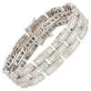 12ctw Baguette Cut White Sapphrie Link Statement Bracelet