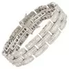 12ctw Baguette Cut White Sapphrie Link Statement Bracelet