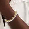 22ctw Round Cut Two Tone Filigree Vintage Bangle