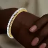 22ctw Round Cut Two Tone Filigree Vintage Bangle