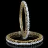 22ctw Round Cut Two Tone Filigree Vintage Bangle