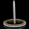 22ctw Round Cut Two Tone Filigree Vintage Bangle