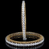 22ctw Round Cut Two Tone Filigree Vintage Bangle